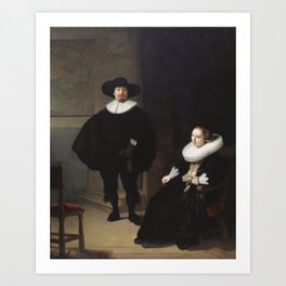 Rembrandt - A Lady and Gentleman in Black 1633 Art Print