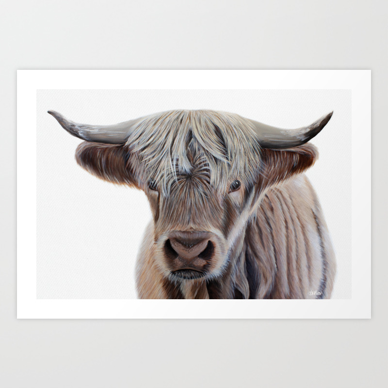 Highland Cow Acrylic Painting Art Print By Anne Marieart Society6