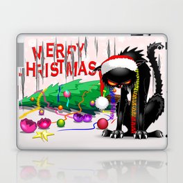 Evil Black Cat VS Christmas Tree Laptop & iPad Skin