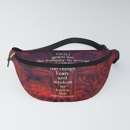 Serenity Prayer Inspirational Quote With Beautiful Christian Art Fanny Pack