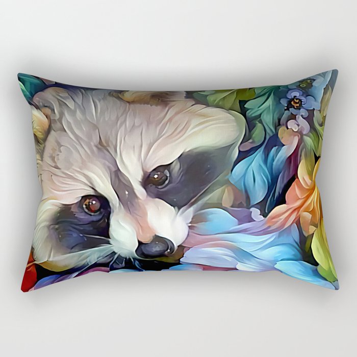 Peekaboo Raccoon Rectangular Pillow