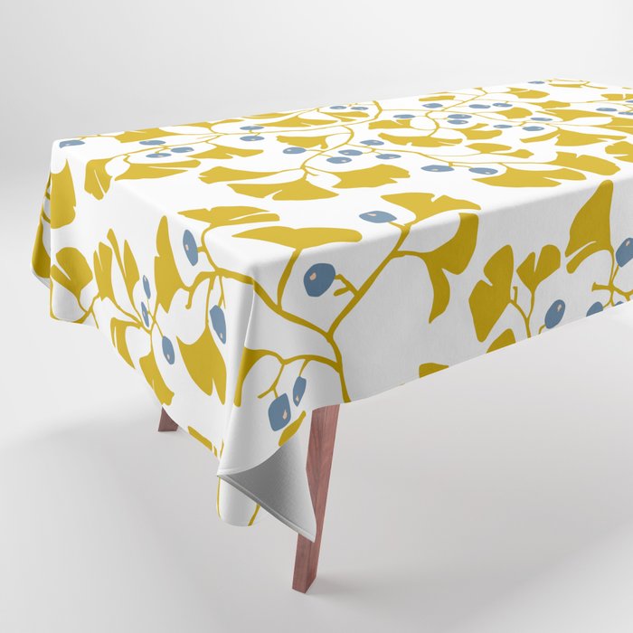 Asia Ginkgo Leaves mustard  Tablecloth