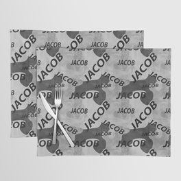 Jacob pattern in gray colors and watercolor texture Placemat