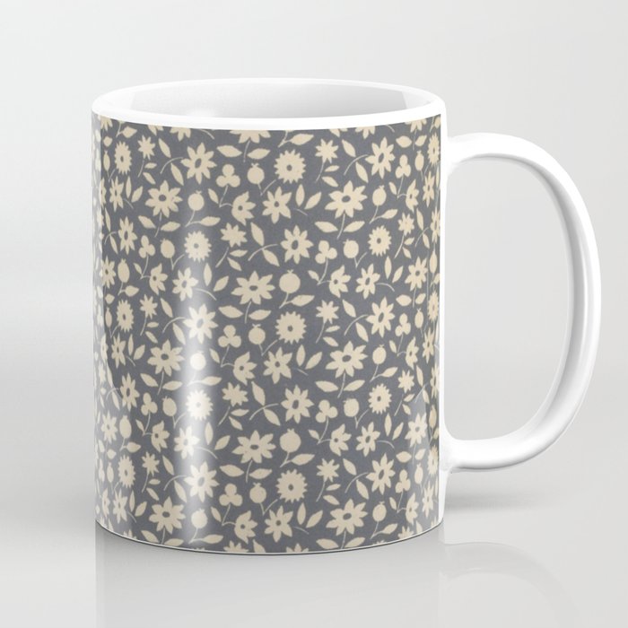 Grey Floral Coffee Mug