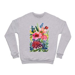 my floral garden in watercolor Crewneck Sweatshirt