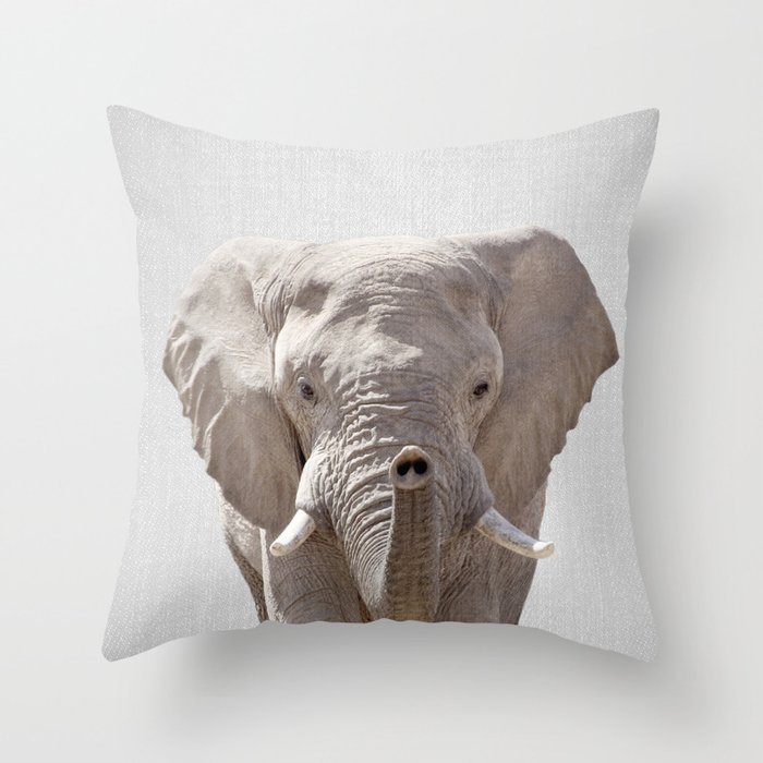 Elephant - Colorful Throw Pillow