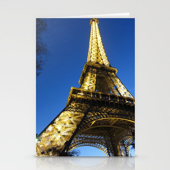 eiffel - night Stationery Cards