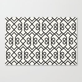 Black and Cream Minimal Diamond Loop Pattern Pairs 2022 Popular Colour Twinkle Twinkle 0355 Canvas Print