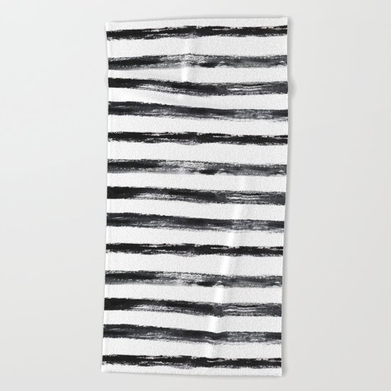 Grungy stripes Beach Towel