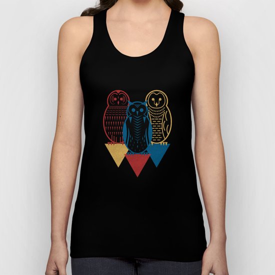 Three Owls at Night Unisex Tank Top