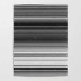 Black White Gray Thin Stripes Poster