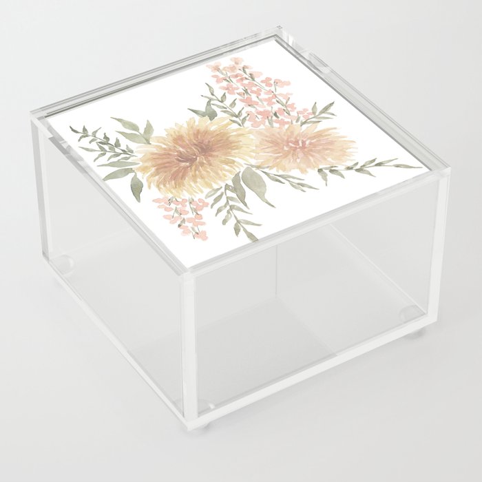 yellow dahlias Acrylic Box