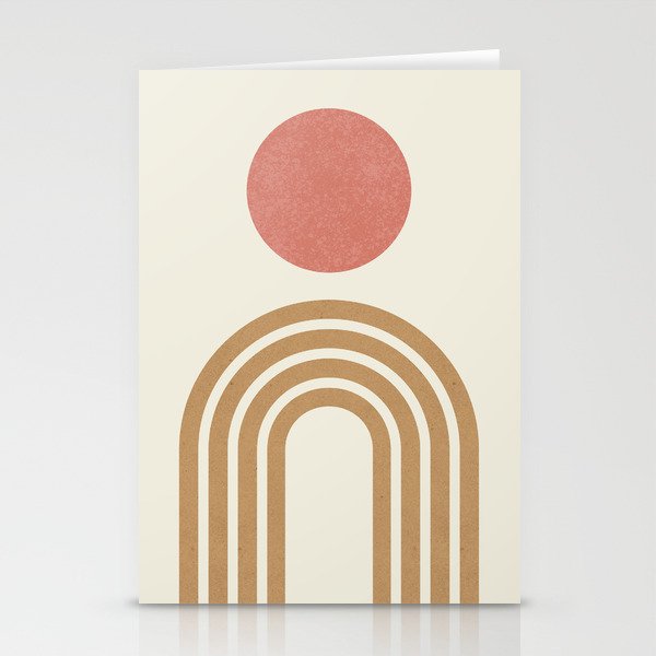 Mid century modern pink Stationery Cards