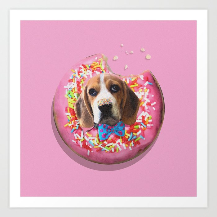 Doggy Donut Art Print