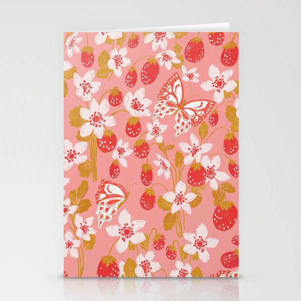 Strawberry Pink Stationery Cards