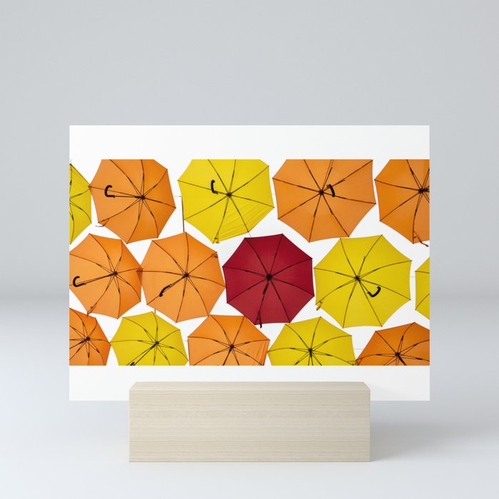 Umbrellas color Mini Art Print