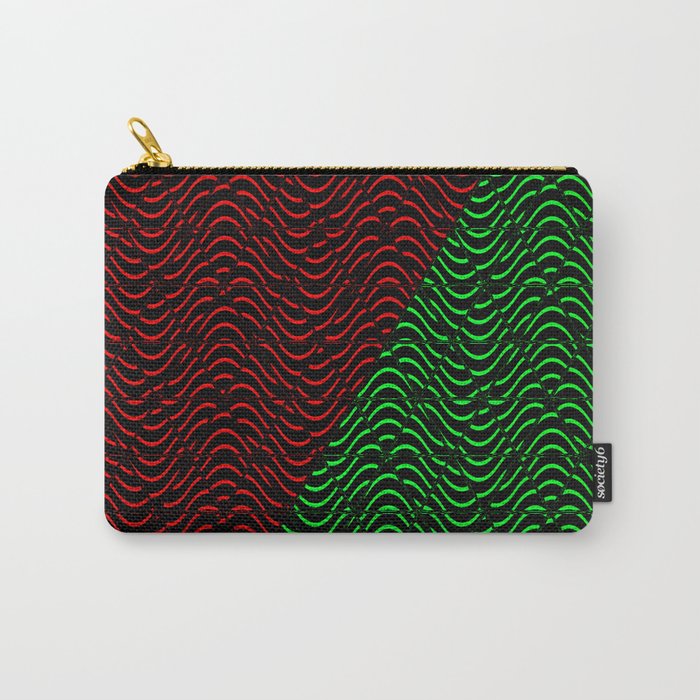 Trippy Triangle Color-Split (Red/Green) Carry-All Pouch