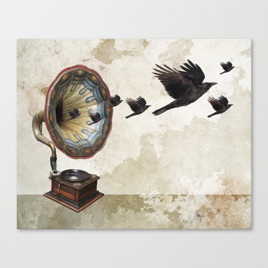 the sound of crows Canvas Print