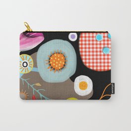 Floral Black Meadow London Carry-All Pouch | Vichykaro, Watercolor, Abstract, Painting, Rupydetequila, Homedecor, Ruthfitta Schulz, Digital, Showercurtain, Curtainskinder 