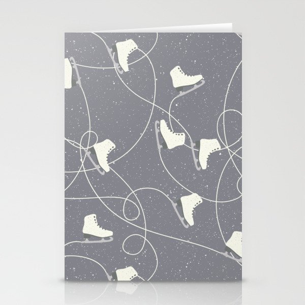 Winter Pattern Ice Skating Stationery Cards