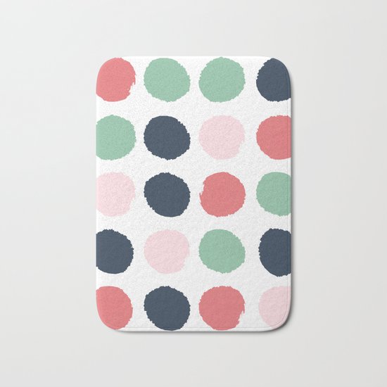Painted dots abstract minimal modern art print for minimalist home decor nursery Bath Mat
