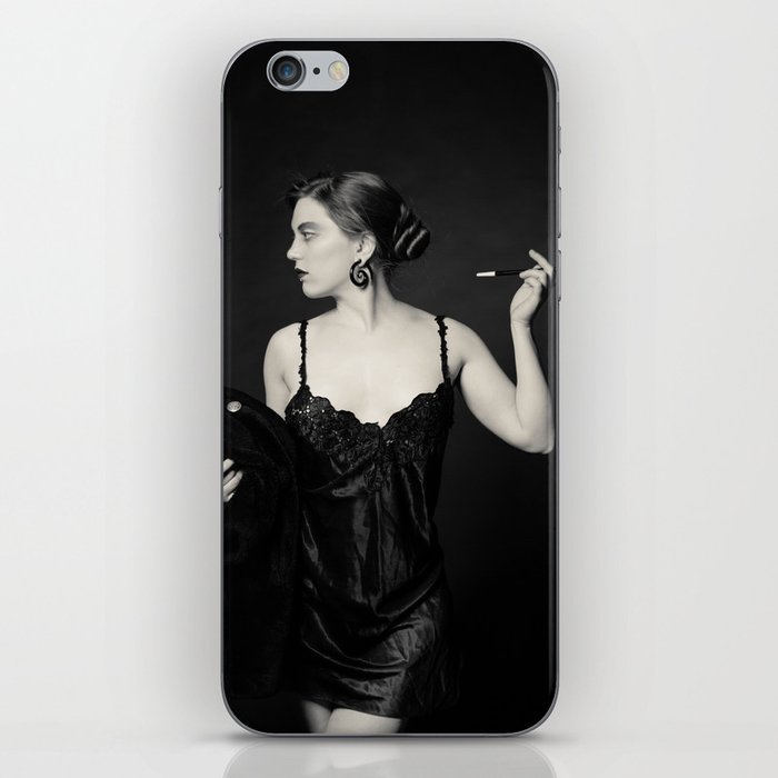 "A Noir Night Out" - The Playful Pinup - Modern Gothic Twist on Pinup by Maxwell H. Johnson iPhone Skin