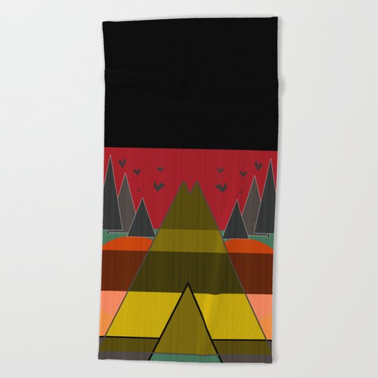 Abstract pattern . Mountains. Beach Towel