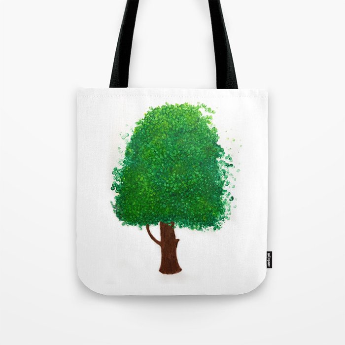 A green tree Tote Bag