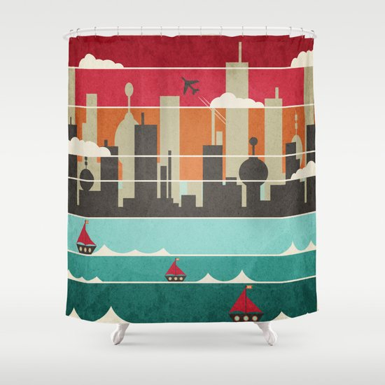 City Life Shower Curtain