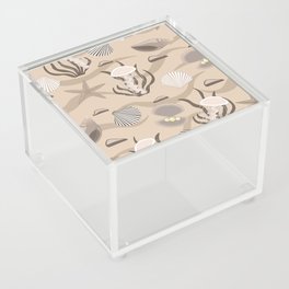 Seashells, jellyfish, pearls in the shell. Acrylic Box