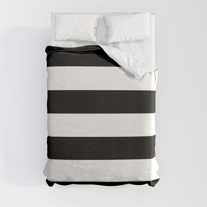 Big Stripes Black and White Duvet Cover