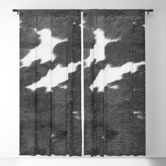 Monochrome Cowhide Composition Blackout Curtain