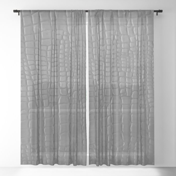 Gray Faux Leather Texture Crocodile, White Faux Leather Curtains