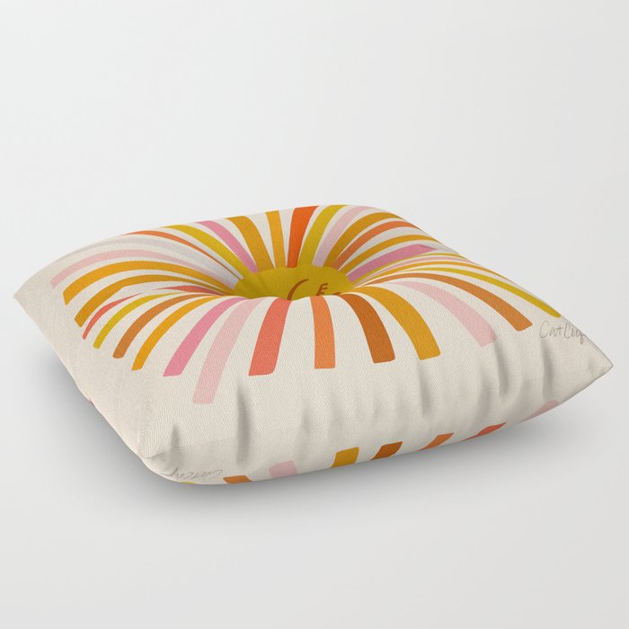 Sunshine – Retro Ochre Palette Floor Pillow