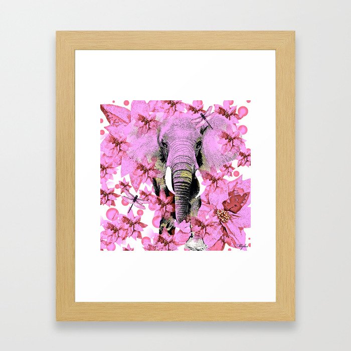 ELEPHANT PINK Framed Art Print