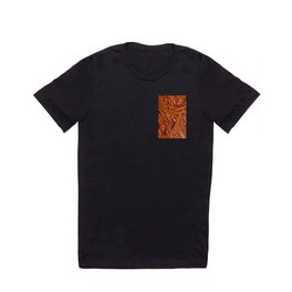 Tooled cowhide leather T Shirt
