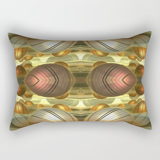 Golden Globes / / #fractal #fractals #3d Rectangular Pillow