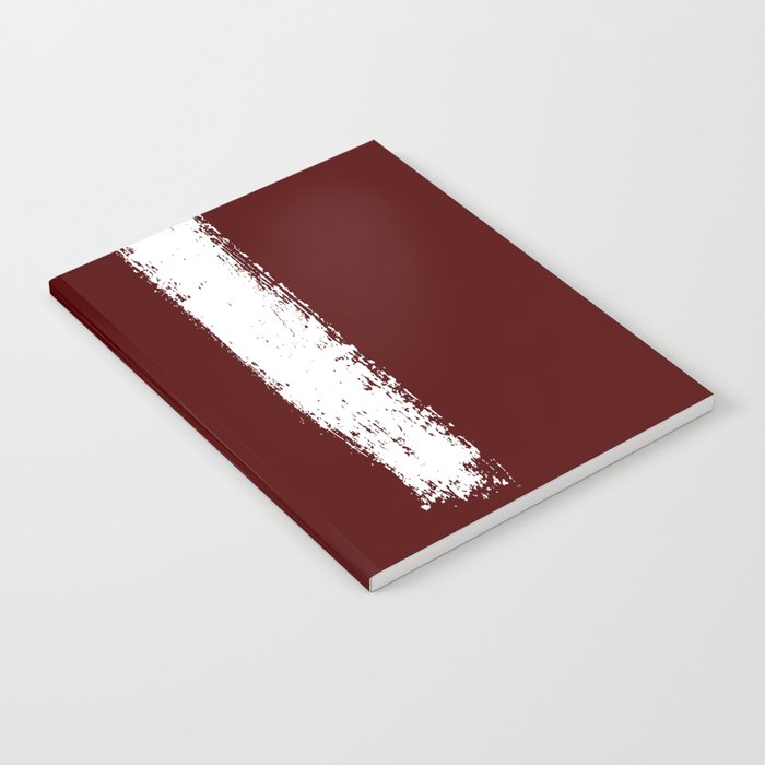 Brushstroke Maroon & White - Minimalist Design Notebook