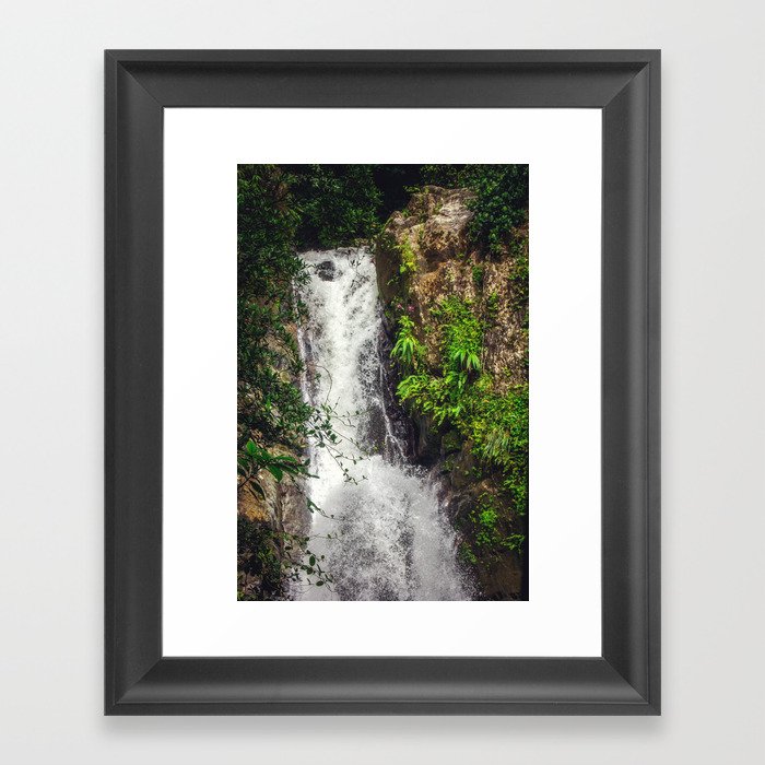 Rainforest Waterfall Framed Art Print