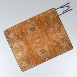 Antique Turkish Oushak Rug Print Picnic Blanket