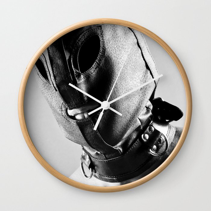 Male man with a bdsm mask Wall Clock