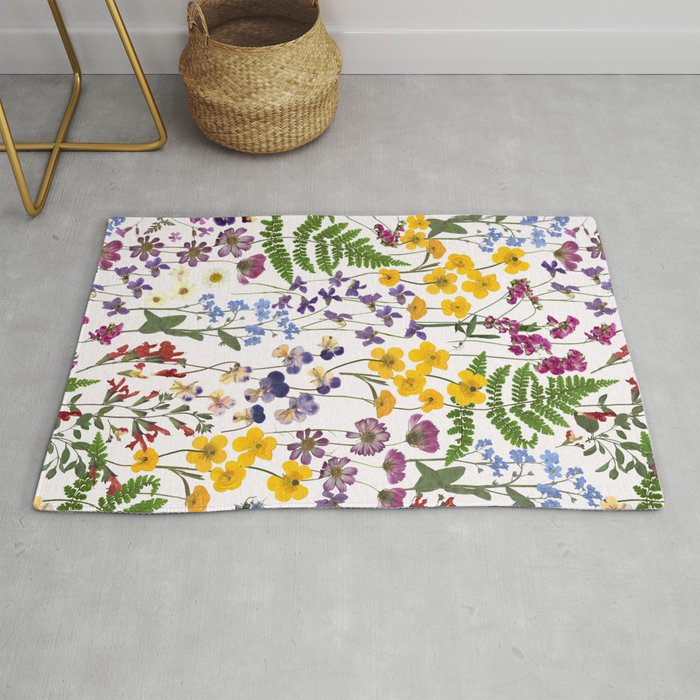 Summer Garden- Pressed And Dried Flowers Rug