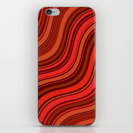 70s Wavy Lines | Red, Orange and Brown iPhone Skin