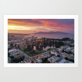 Sunset in Marina, San Francisco Art Print