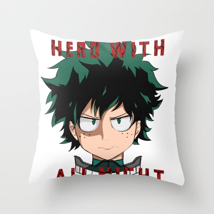 Hero With All Might Midoriya Izuku Deku Throw Pillow By Lindako7 Society6