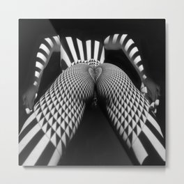 0364- Nude Female Geometric Black White Naked Body Abstracted Sensual Sexy Erotic Art Metal Print | Nudewoman, Bum, Chrismaher, Rearview, Pop Surrealism, Zebrawoman, Sensualform, Black and White, Eroticphotography, Nakedart 