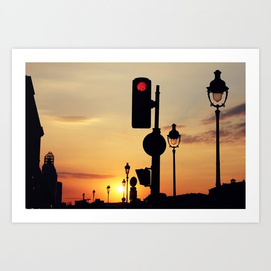 Stop and look at the sunset Art Print