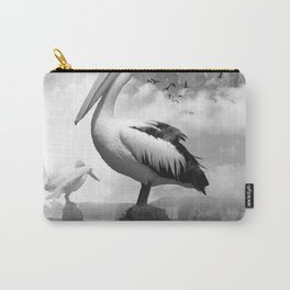Pelican Point Carry-All Pouch | Mountains, Birds, Flying, Art, Digital, Pelicans, Weird, Giants, Digital Manipulation, Scale 