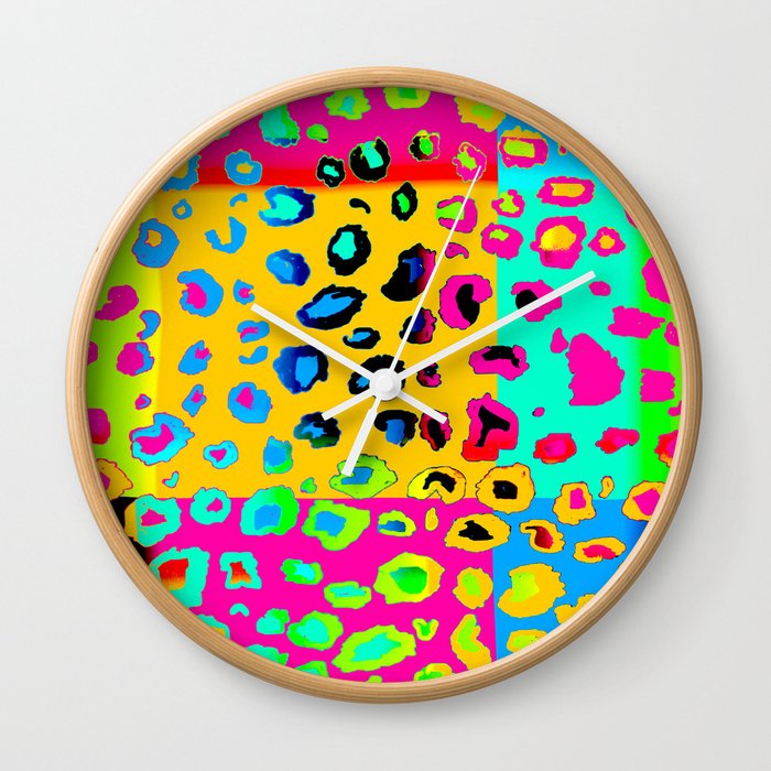 colorpop leopard Wall Clock