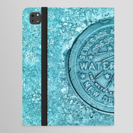 New Orleans Water Meter Louisiana Crescent City NOLA Water Board Metalwork Blue Green iPad Folio Case